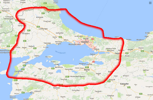 Marmara Bölgesi Google Map
