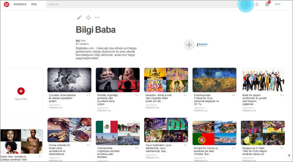 Pinterest BilgiBaba hesabı